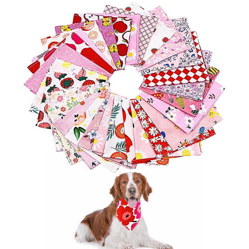PET SHOW 50pcs Cotton Small Dog Bandanas Bulk Girl Female Cat Puppies Bibs Washable Triangle Head Scarfs Wholesale Medium Dogs Bandana Photo Prop Grooming Accessories - Image 1